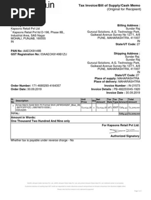 Amazon invoice