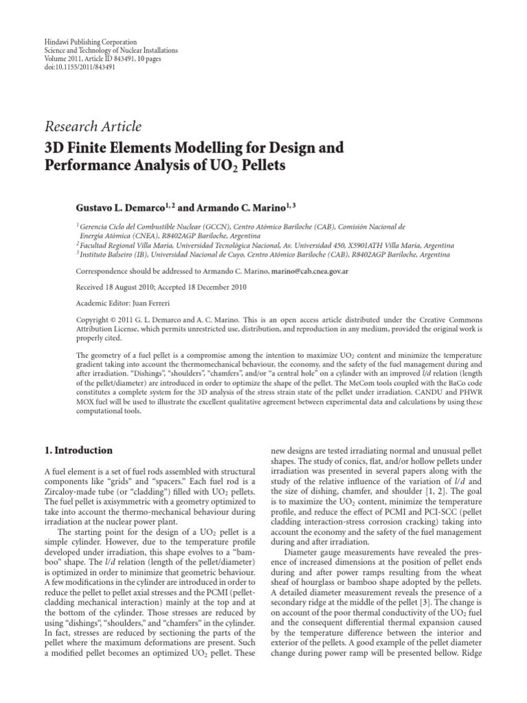 3D Finite Elements Modelling For Design and Perfor | PDF | Nuclear Fuel ...