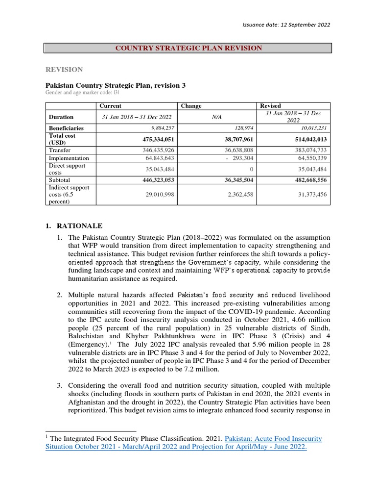 World Food Programme Country Plan | PDF | Food Security | World Food ...
