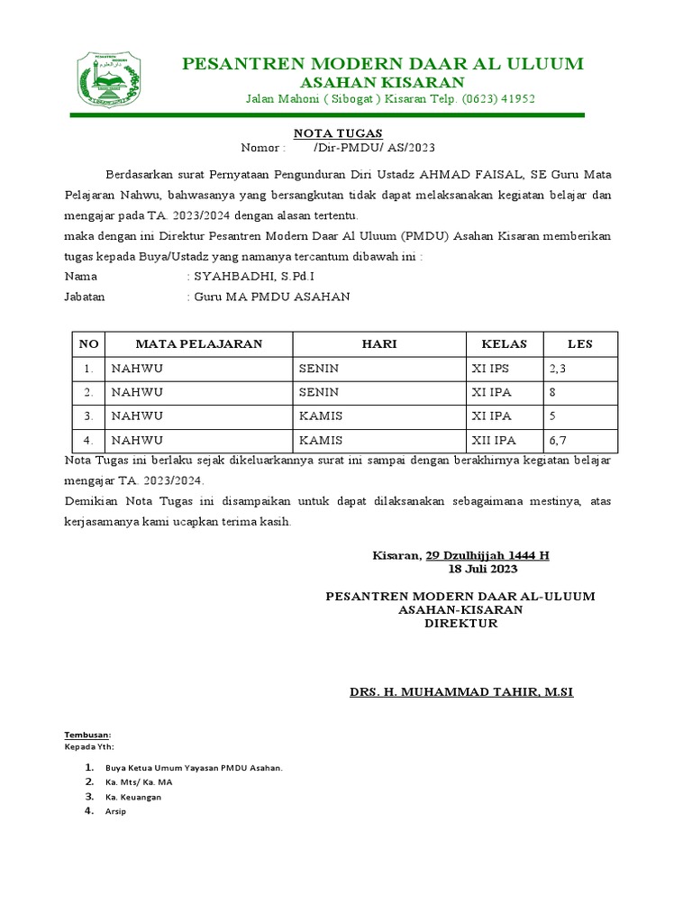 Nota Tugas Pengajaran di PMDU | PDF