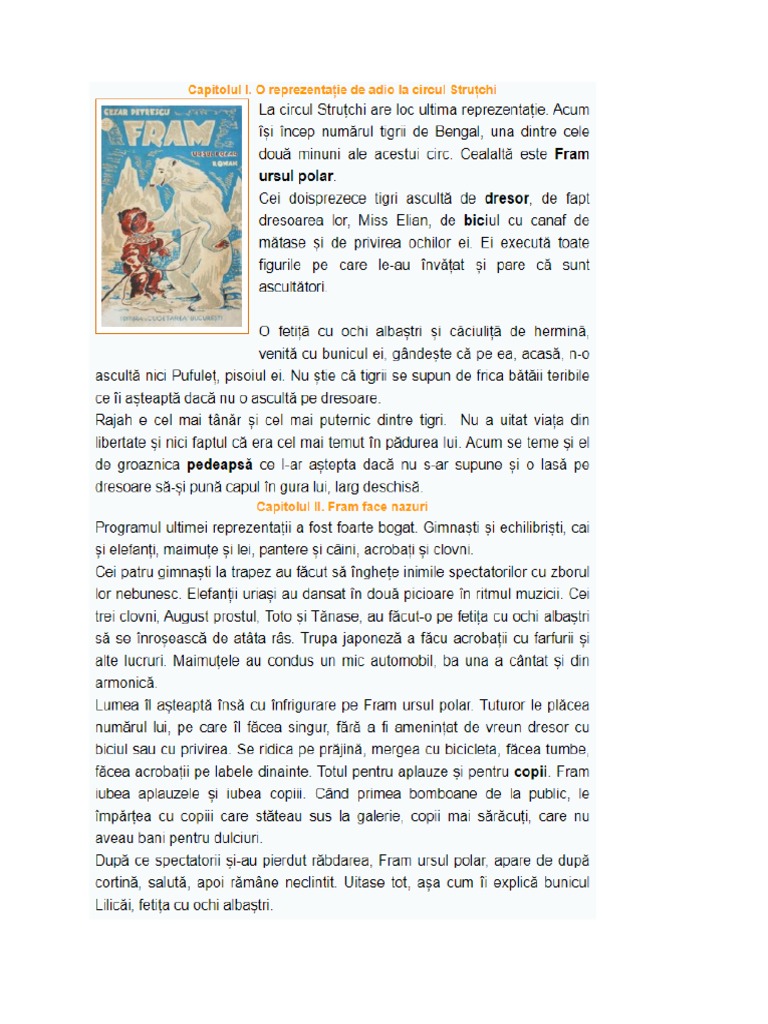 Rezumat Fram Ursul Polar Scurt Rezumat Fram Ursul Polar | PDF