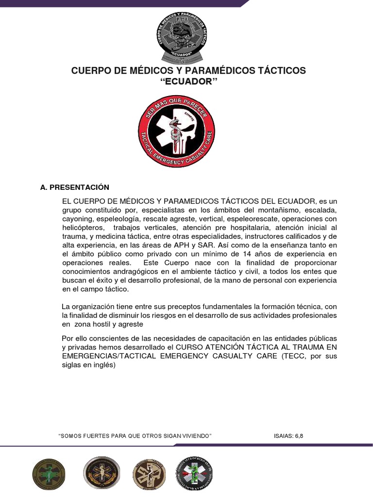 Propuesta Curso Tecc 2023 | PDF | Paramédico | Medicina
