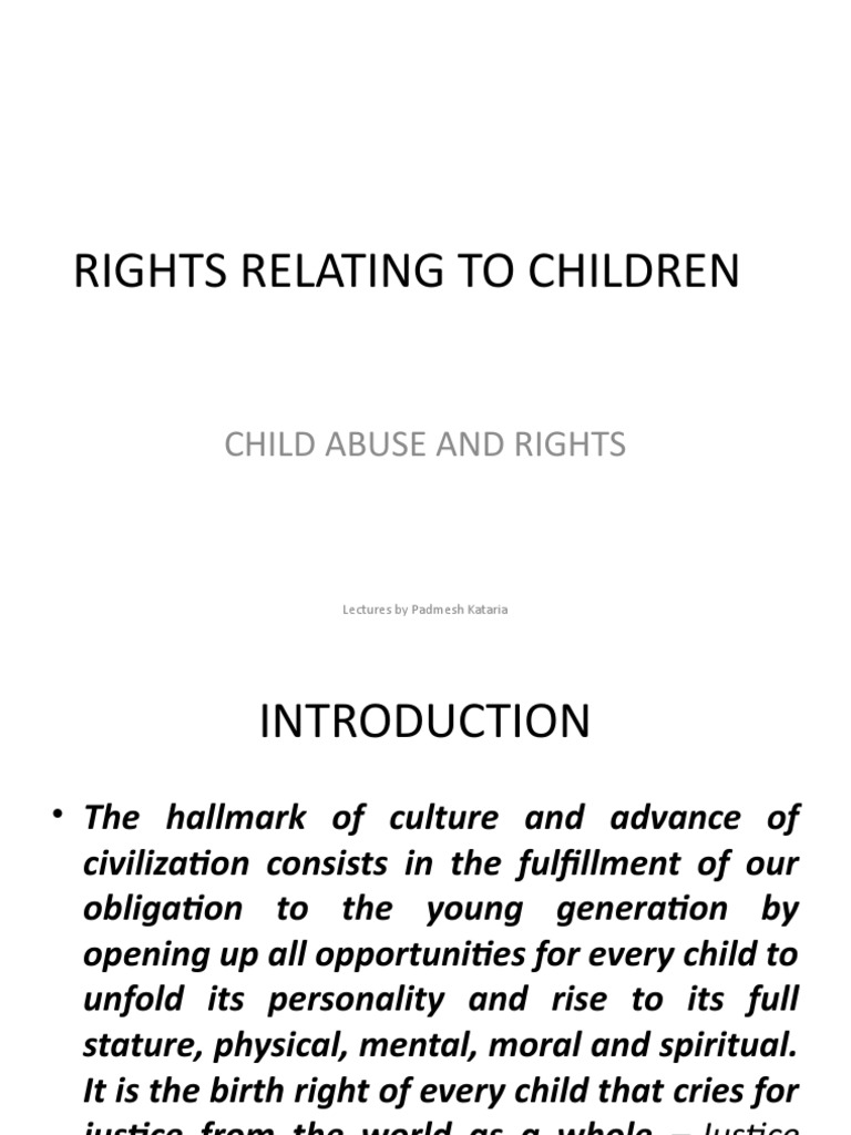 Child Rights Topic 1 | PDF | Children's Rights | Convention On The ...