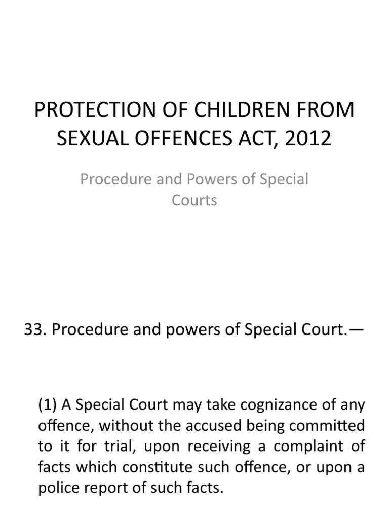 Pocso Court Procedure PDF Bail Judge