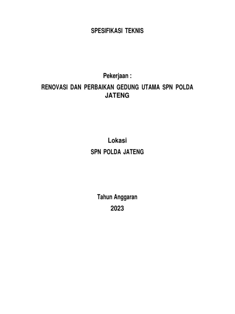 Spektek Bangunan Gedung | PDF