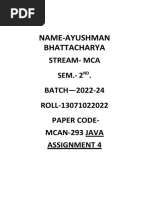 Ayushman Bhattcharya - MCAN - 293 - Java Assignment4