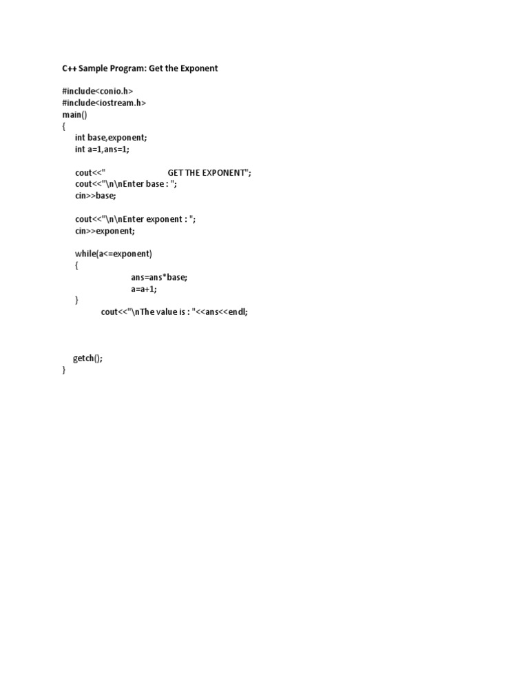 C++ Get The Exponent PDF