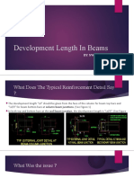 Development Length Consiuderation in Beams