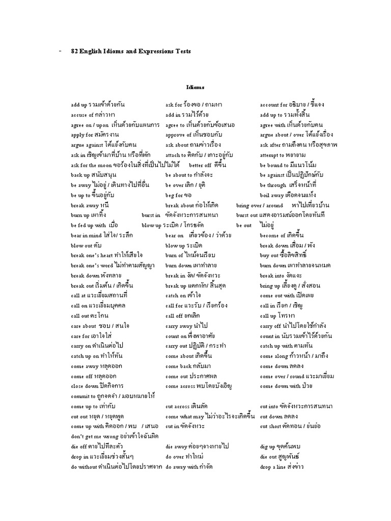 Idioms | PDF