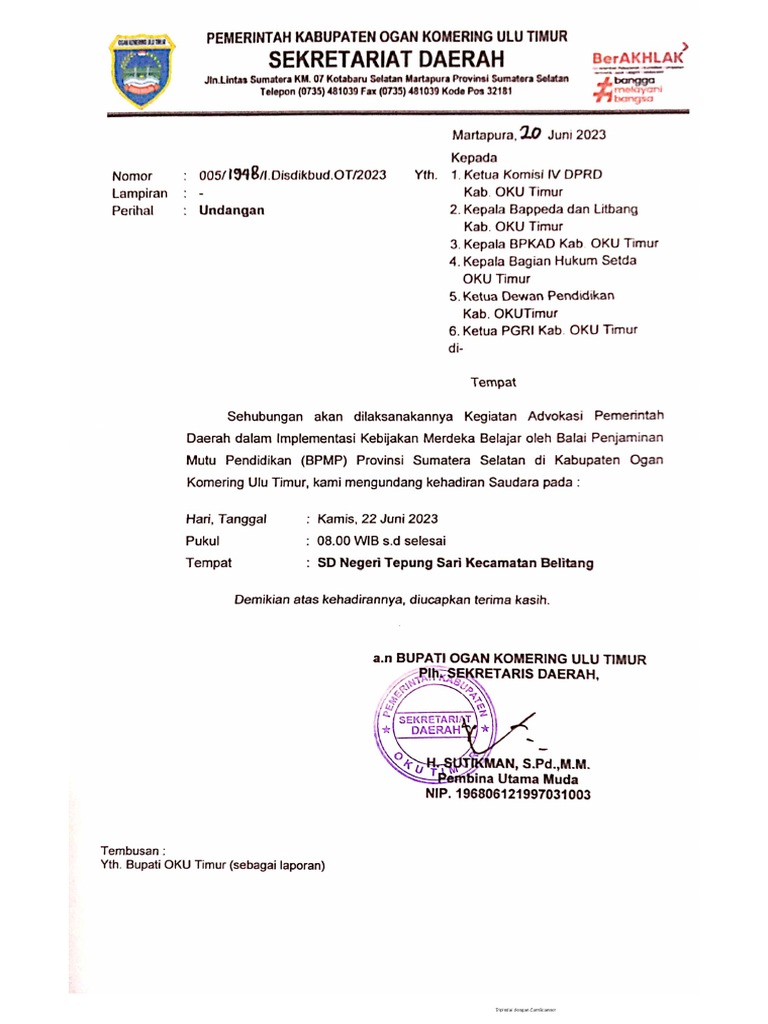 Undangan Kegiatan Advokasi | PDF