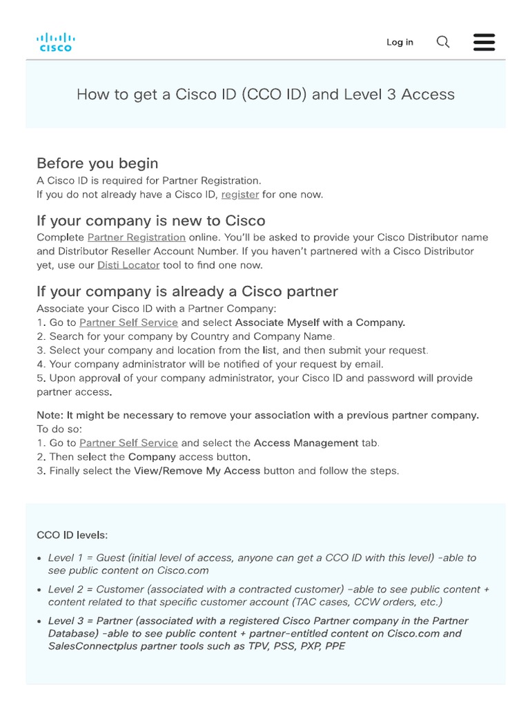 CCOID & Level 3 Access | PDF