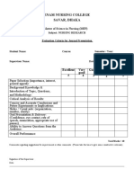 Journal Club Evaluation Form