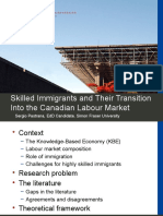 Skilled Immigrants and Their Transition To The Canadian Labour Market