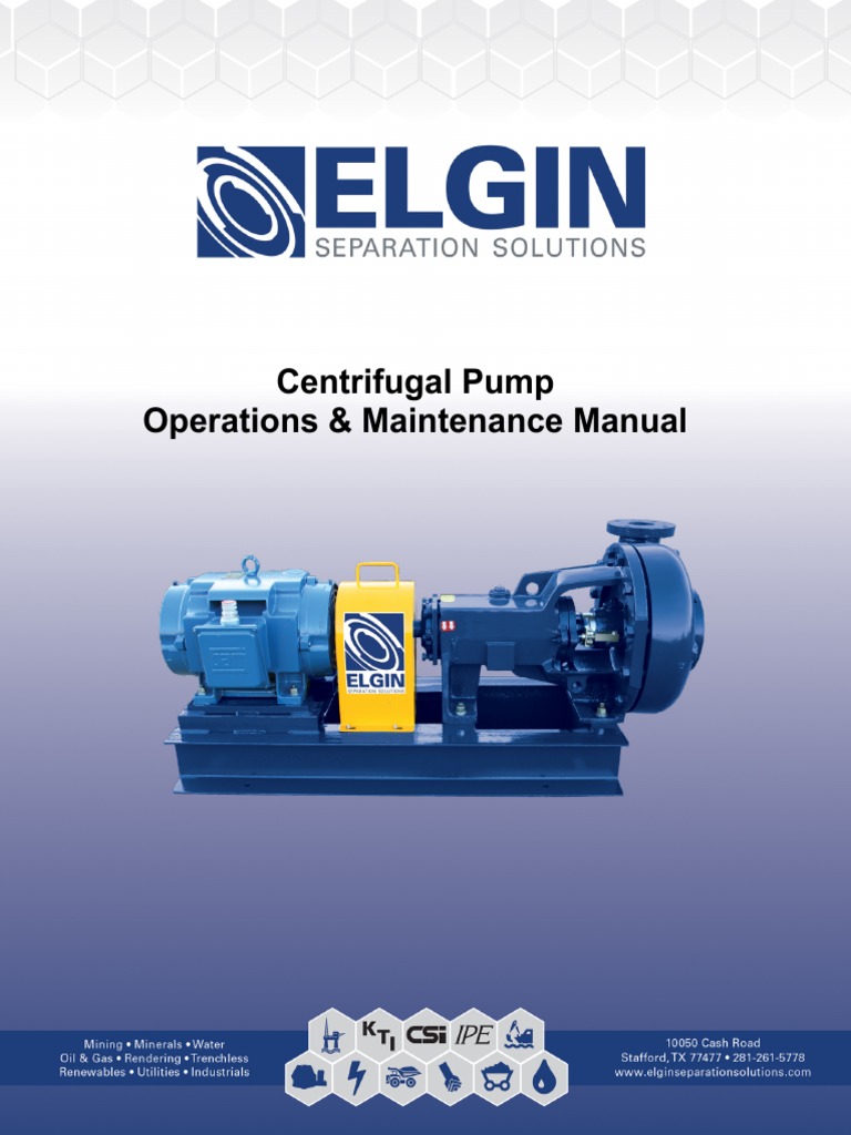 Centrifugal Pump Operations Manual | PDF | Pump | Bearing (Mechanical)