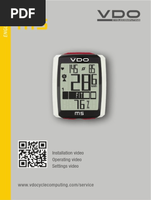 VDO M5 Bike Computer Manual | PDF | Video | Speed