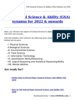 CSS General Science &#038 Ability (GSA) Syllabus For 2022