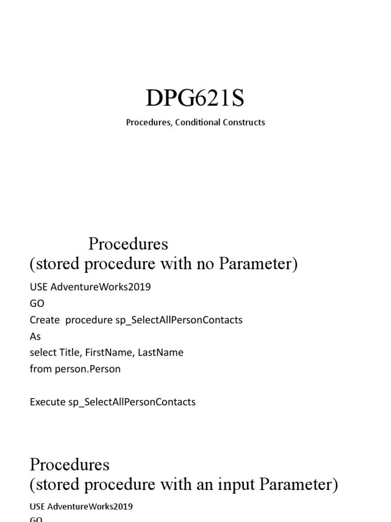 Procedures pdf computers