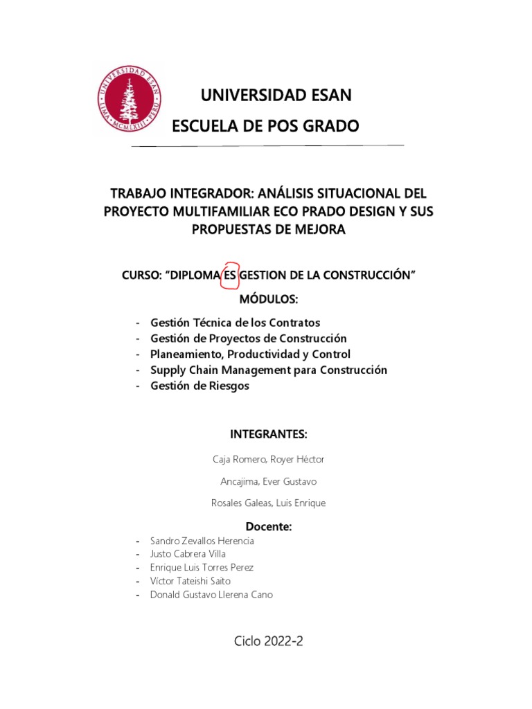 Análisis del Proyecto Eco Prado Design | PDF | Contratista general ...