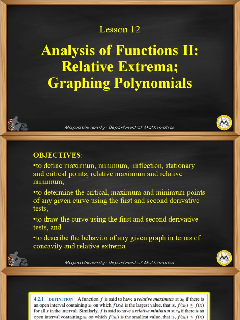 Lesson 12 Analysis of Functions II Relative Extrema and Graphing ...