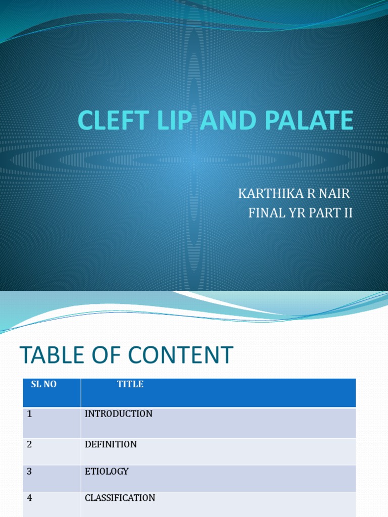 Cleft Lip and Palate Overview | PDF | Human Tooth | Medical Specialties