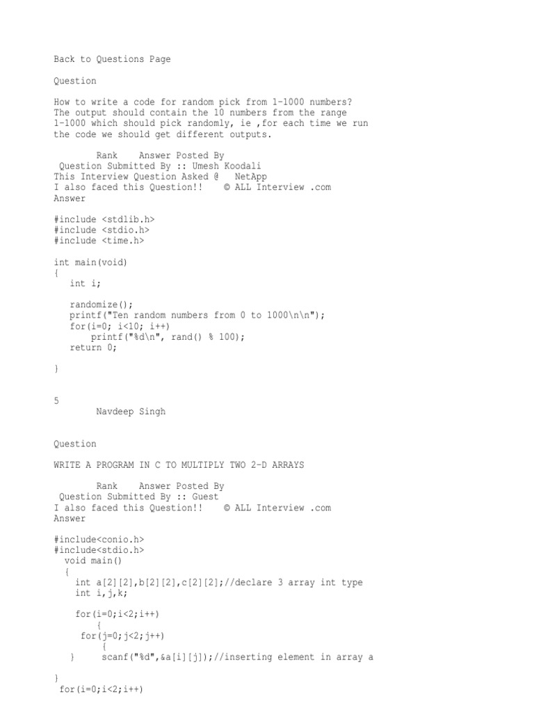 C Q&A | PDF | Subroutine | C (Programming Language)