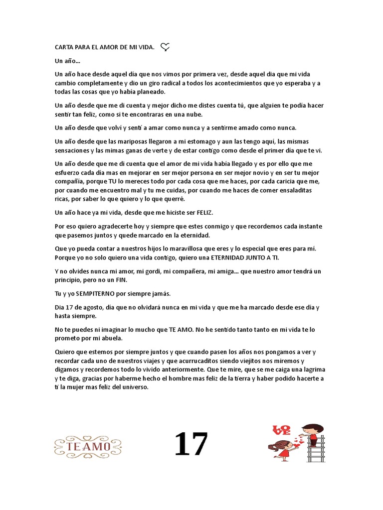 Carta de amor para mi vida eterna | PDF