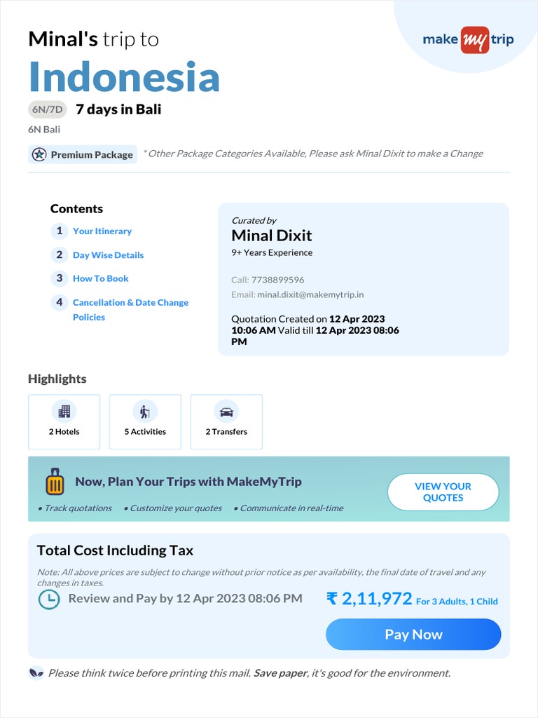 7 days in Bali[12042023T1006]QuoteId25398388 PDF Bali Taxes