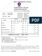 Patliputra University, Patna: B.Sc. (Hons) Part-II, Session - 2021-2024 Examination Held in May, 2023