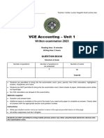 2023 Unit 1 Accounting Exam Question Booklet - Final