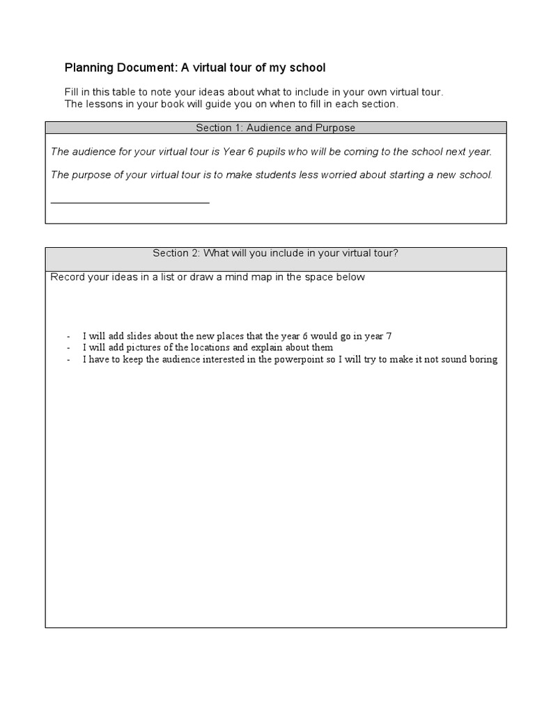 Tour Planning Pdf