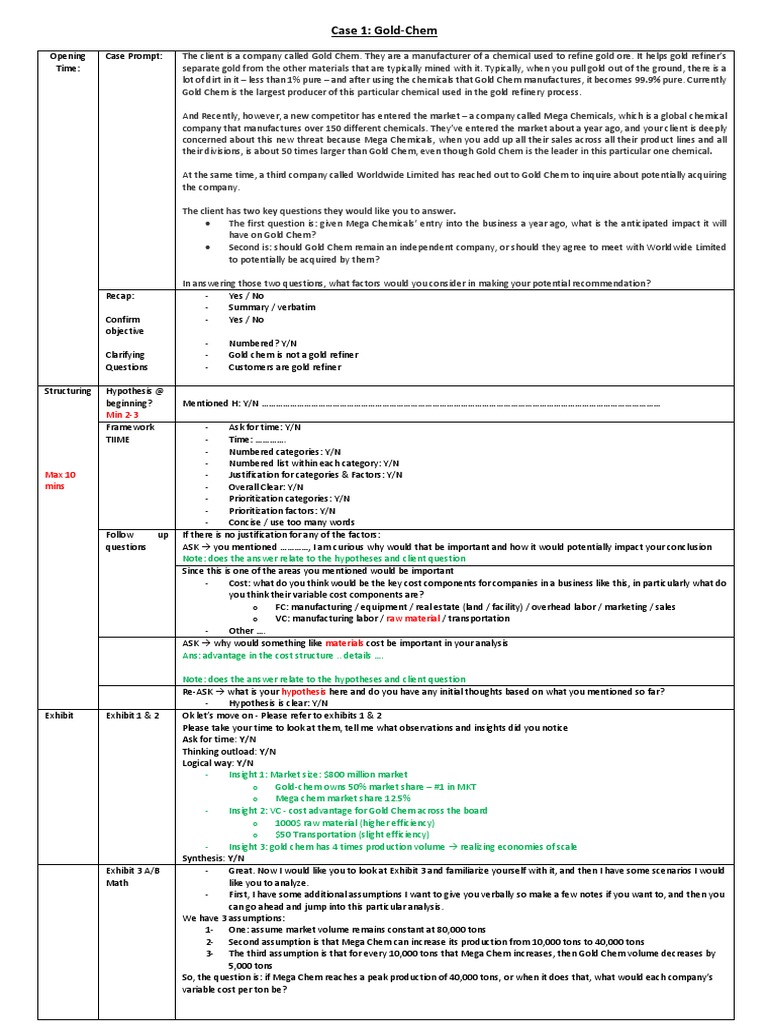 Case 1 - Gold Chem | PDF | Economies Of Scale | Gold