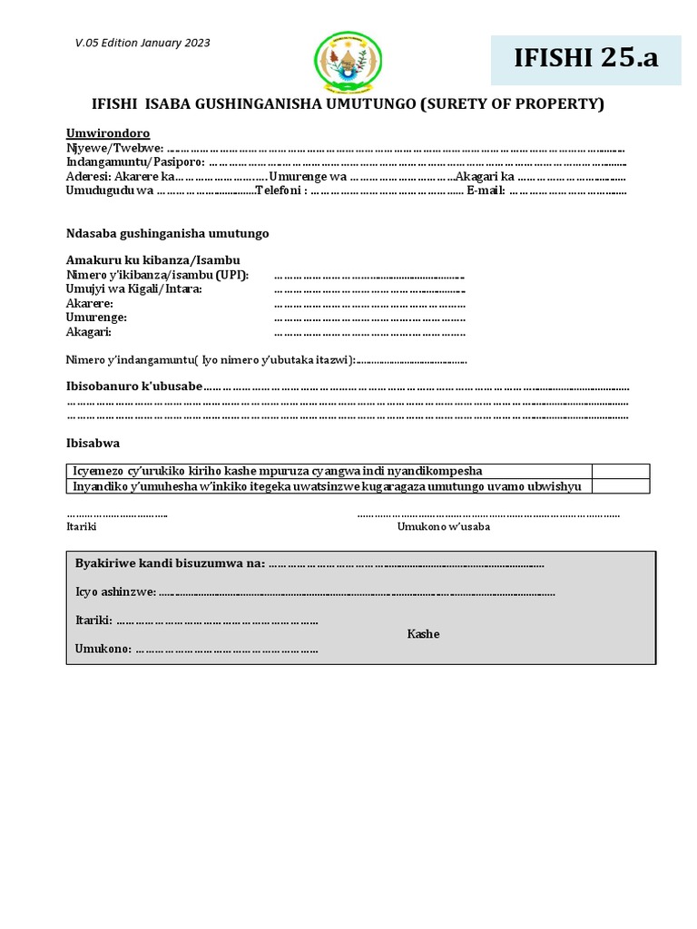 Form 25: Surety of Property Request | PDF | Law
