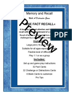 Memory and Recall With A Distraction Game One Fact Preview