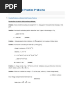 Electric Field Practice Problems