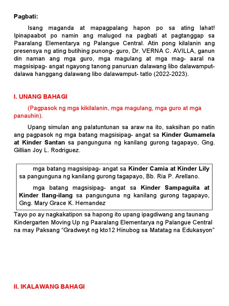 Moving Up Script 2022 Pdf