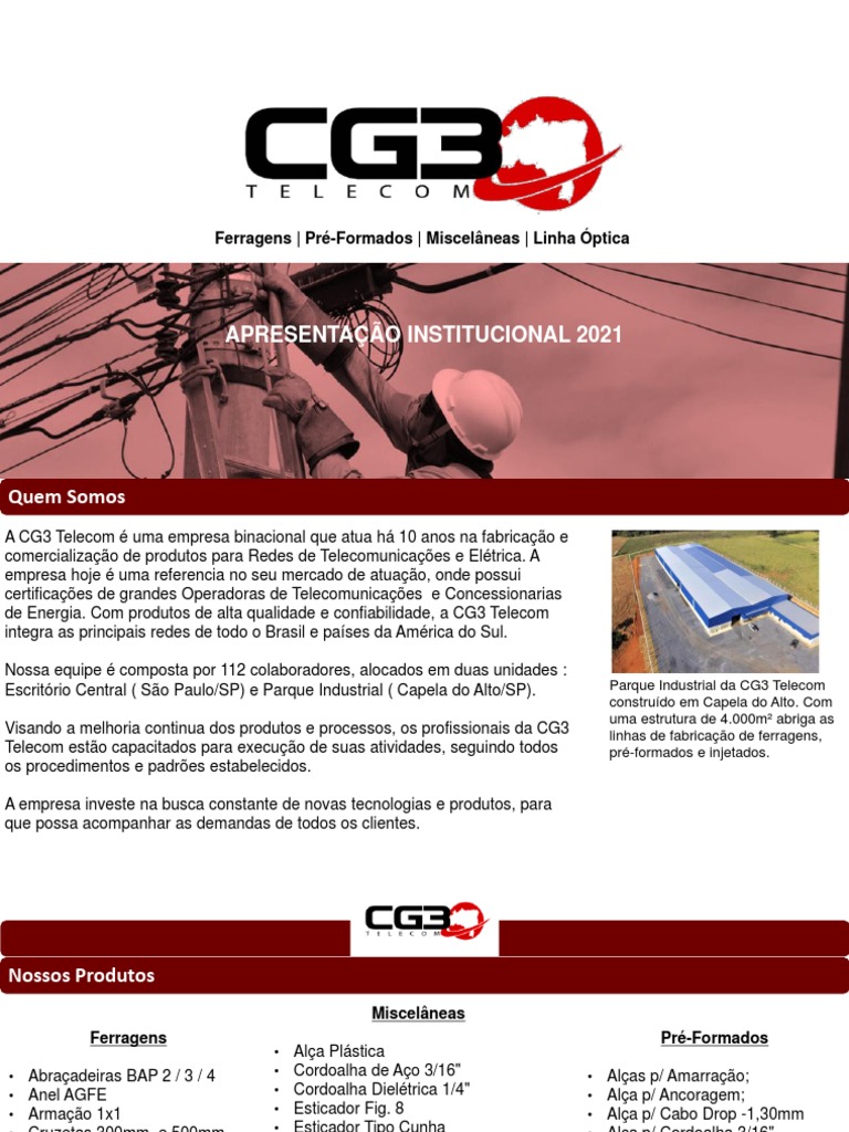 Apresentação Institucional CG3 Telecom_2021_Felipe A. | PDF ...