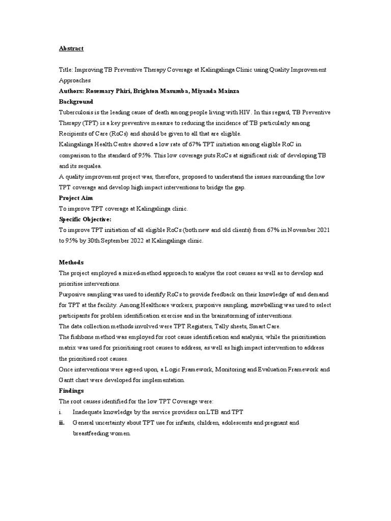Boosting TB Prevention in HIV Care | PDF | Tuberculosis | Public Services