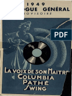 1949 Catalogue General Provisoire La Voix Columbia Pathe Swing 1949