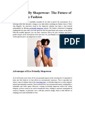 Eco Friendly Shapewear, PDF, Sustainability