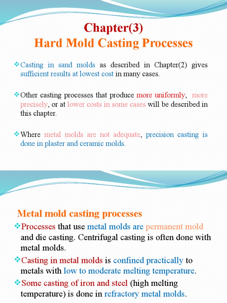 ME - 32021 Chapter (3) Hard Mold Casting Processes, PDF