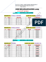 Fixture - Juegos Belgranianos 2023 - 22 de Junio