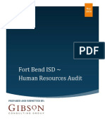 Gibson - Fort Bend ISD - Human Resources Audit. Final Report