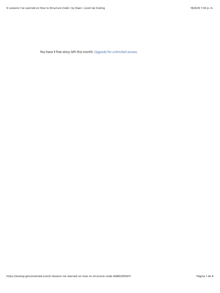 5 Lessons I've Learned On How To Structure Code - by Daan - Level Up ...