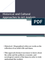 Historical and Cultural Approaches To Art Analysis