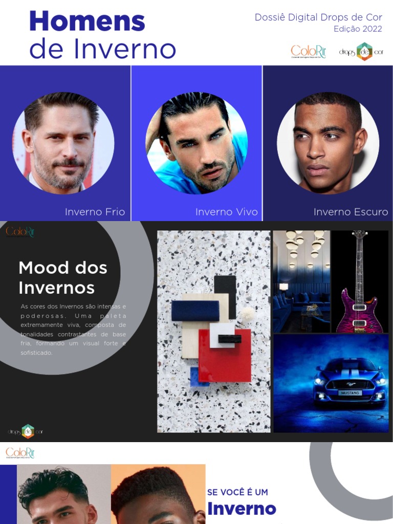 Paleta de Cores para Homens de Inverno | PDF | Cor | Roupas