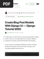 Create Blog Post Models With Django 3.1 - Django Tutorial 2020