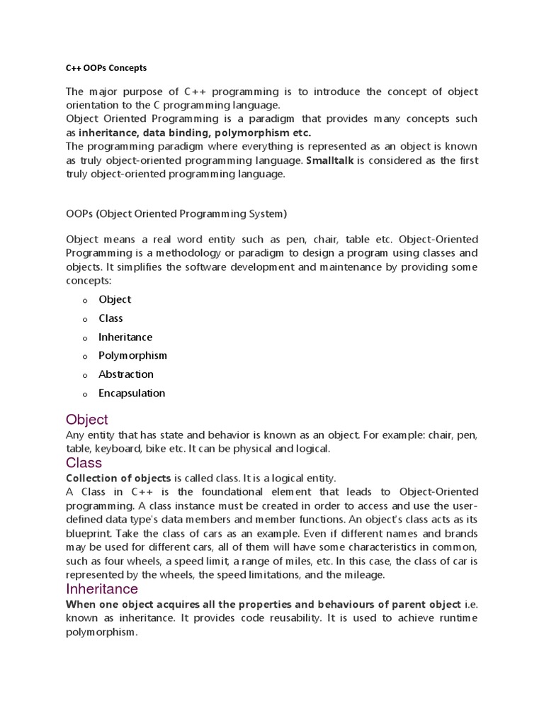 Object c oops concepts pdf object oriented programming class