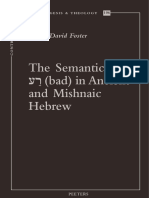 Paul Foster, The Semantics of Bad in Ancient and Mishnaic Hebrew