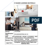 Housekeepingnciii Core 1 Supervise Room Cleaning Maintenance Requirement