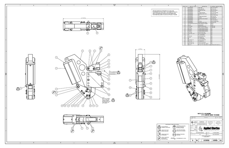 Assembly Drawing Example A0002 | Metalworking | Manufactured Goods
